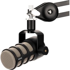 RDE PodMic Microphone -57dBVPascal Cardioid Black/Silver | Superior Sound Quality for Podcasts & Streaming